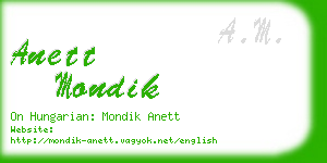 anett mondik business card